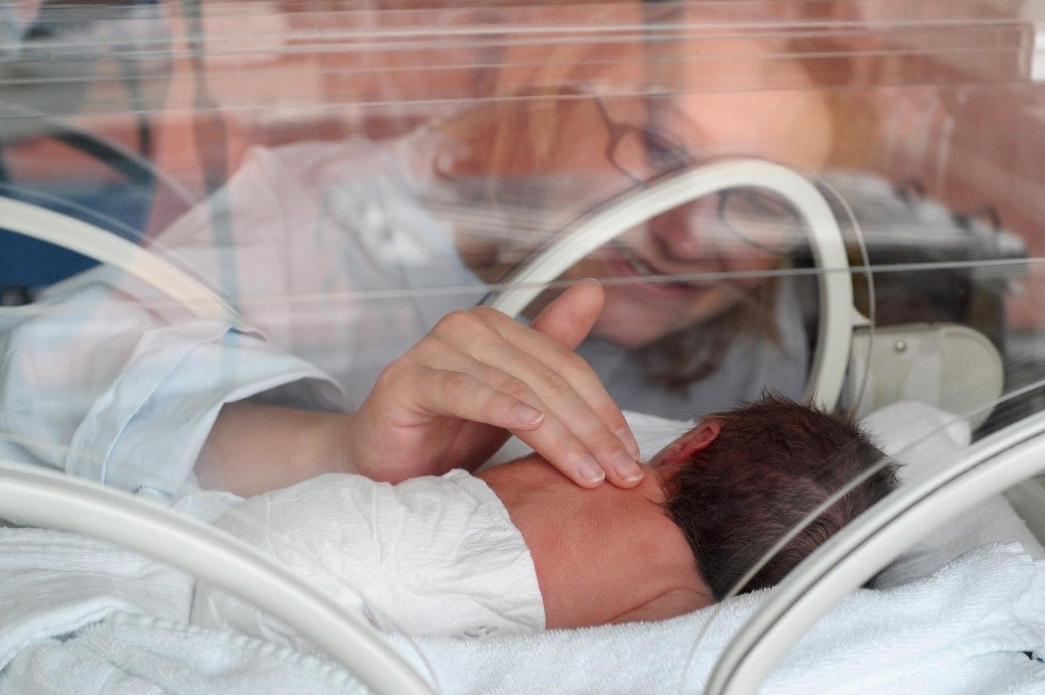 Webcams in wiegjes pasgeboren baby'tjes Foto webcams